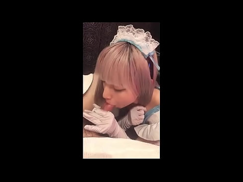 ❤️ Idol Japanese [mayuka], Aṣọ iranṣẹbinrin Faranse, apakan 1, ifefẹfẹ ati fifẹ kuro pẹlu ipara Iwa onihoho furo